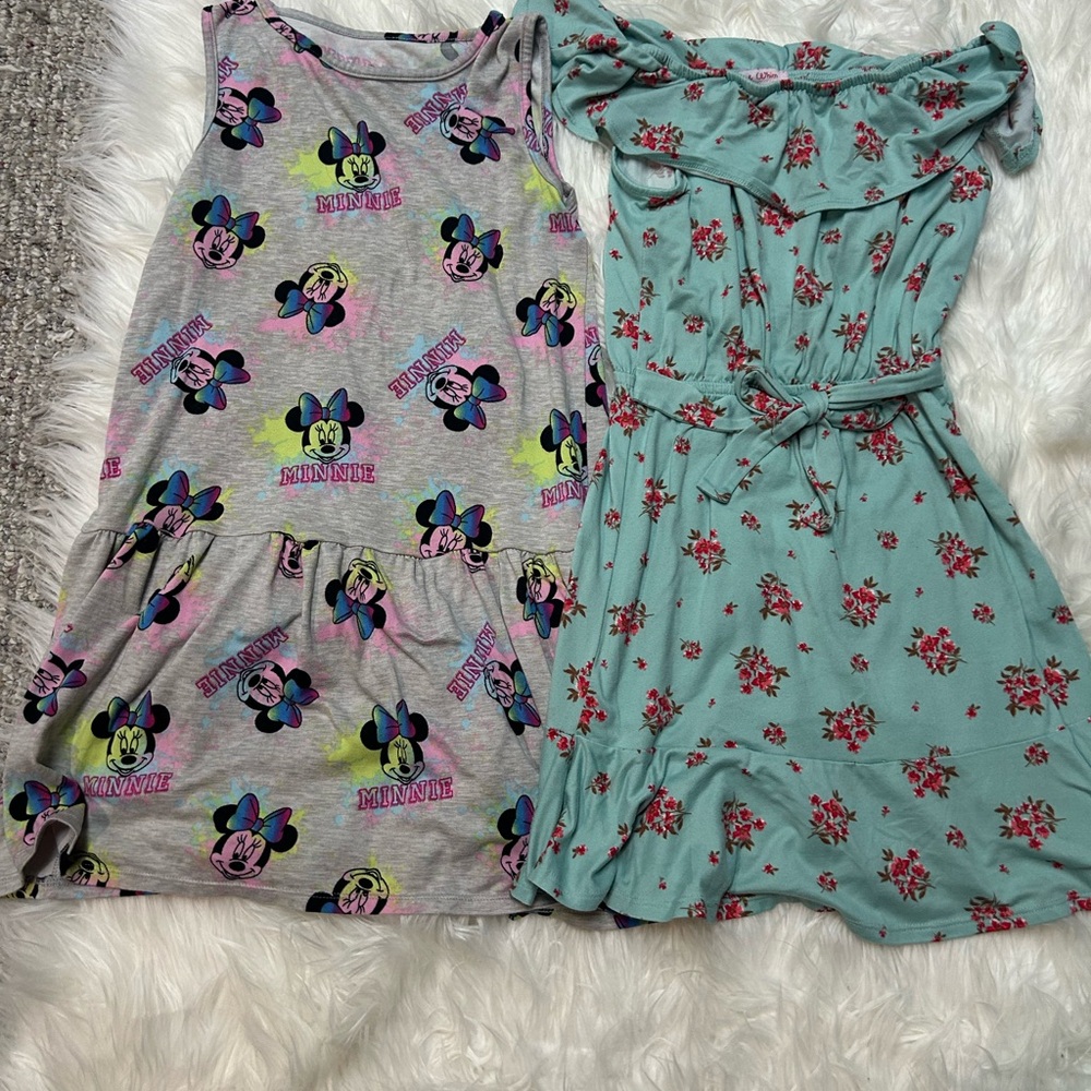 Floral and Character Print Kids Dresses
